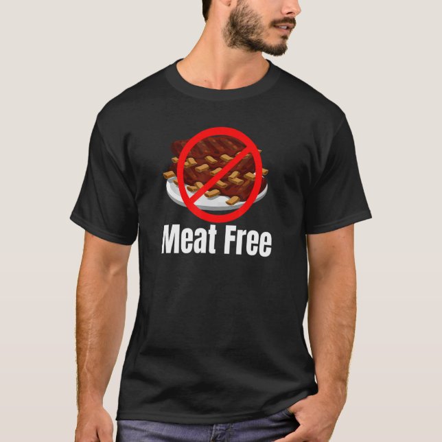 Meat Free Ribs Crossed Out T Shirt (Framsida)