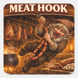 Meat Hook Icelandic Yule Lad Fyrkantigt Klistermärke
