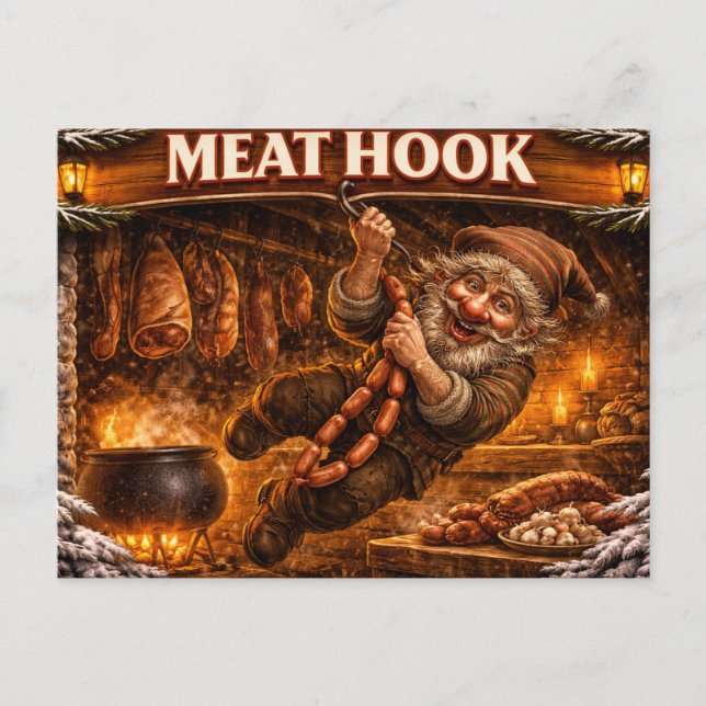Meat Hook Icelandic Yule Lad Vykort (Framsida)