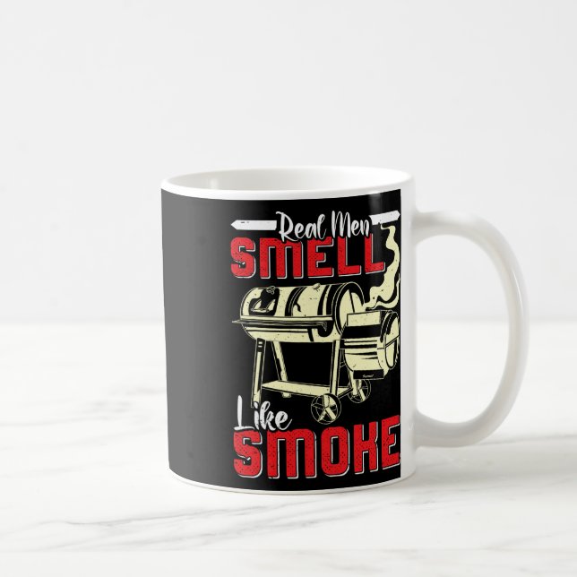 Meat Lover Real Men Smell Like Smoke Funny Men  Kaffemugg (Höger)