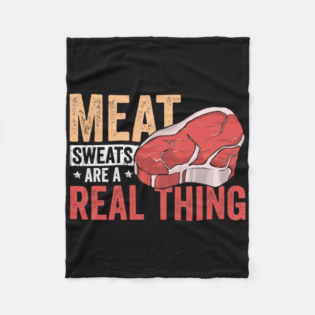 Meat Sweats Are A Real Thing Bbq Enthusiast  Fleecefilt (Framsidan)