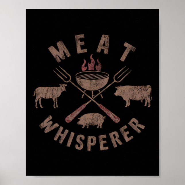 Meat Whisperer Bbq Smokers Cooking Meat  Poster (Framsidan)