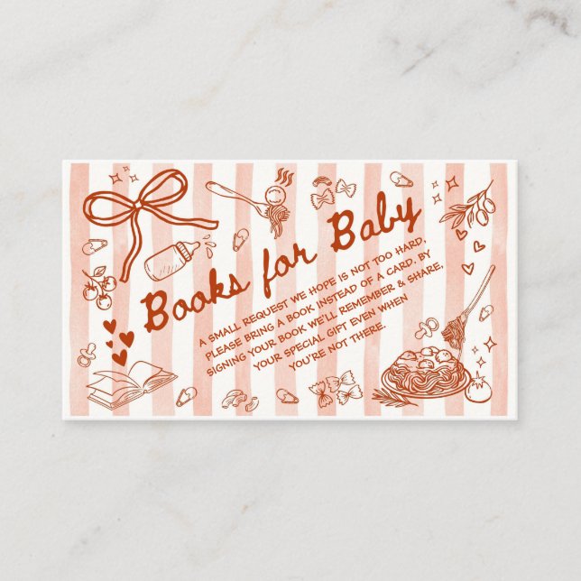 MeatBall Italian Baby Shower Books for Baby Tilläggskort (Framsida)