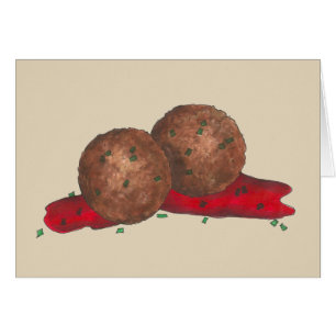 Meatball Marinara Italienska restaurangen Foodie C Hälsningskort