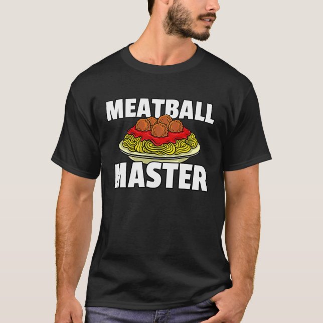 Meatball Master Spaghetti Pasta italienska T Shirt (Framsida)