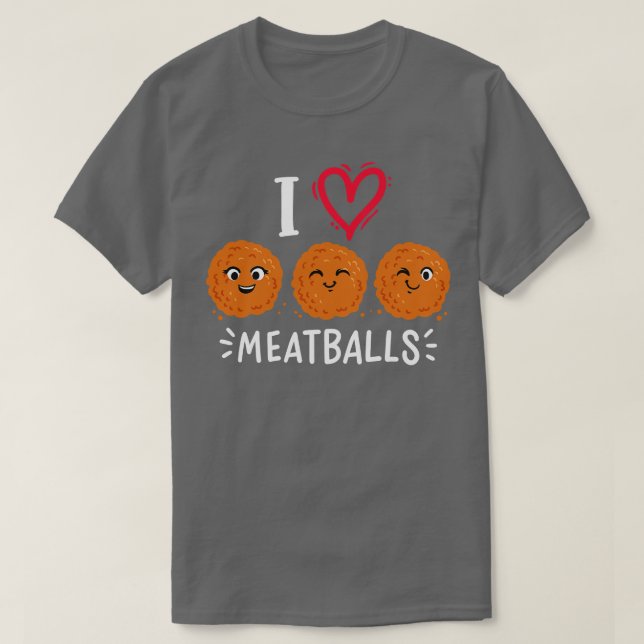 Meatball Meatball Älskare Kawaii T Shirt (Design framsida)