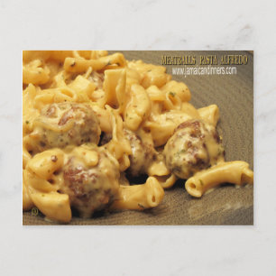 Meatball Pasta Alfredo Vykort