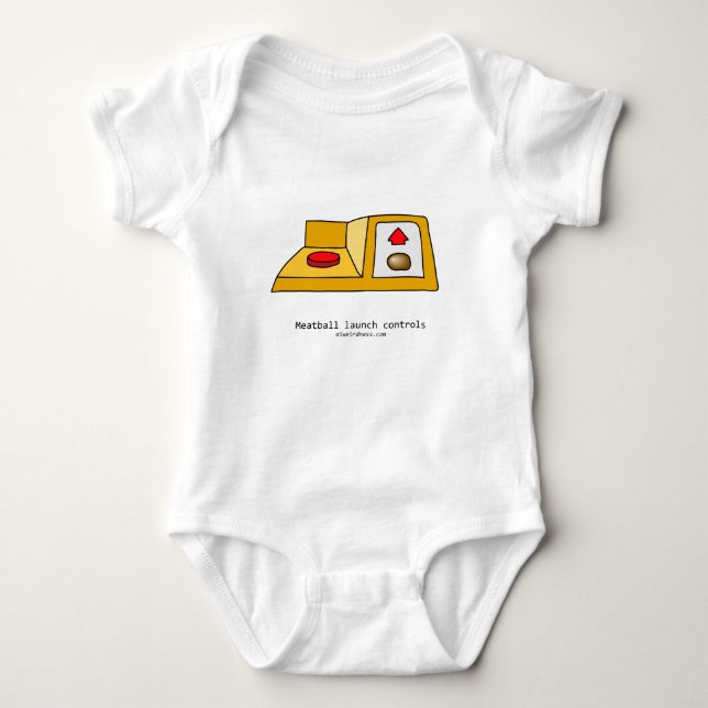 Meatball-skjutreglage för bodykostymen baby t shirt (Framsida)