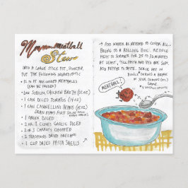 Meatball Stew Rececipe-vykort Vykort