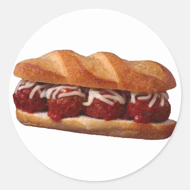 Meatball Sub Runt Klistermärke (Framsida)