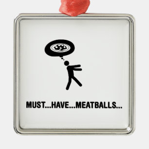 Meatballälskare Julgransprydnad Metall