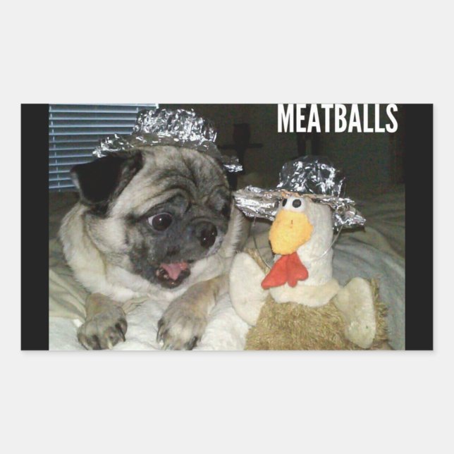 MEATBALLS REKTANGULÄRT KLISTERMÄRKE (Framsida)