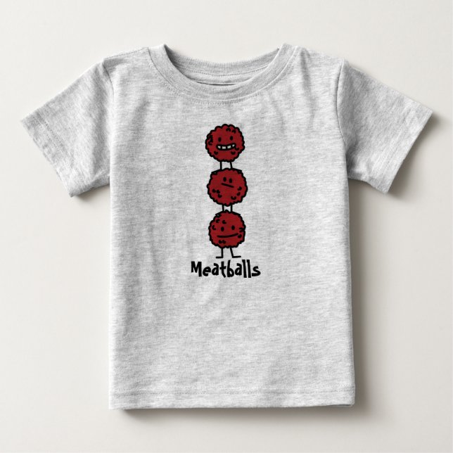 Meatballs som lyckligt överst staplas av varje t-shirt (Framsida)