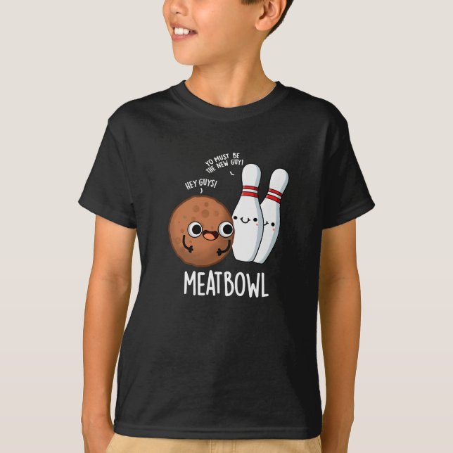 Meatbowl Funny Meatball Pun Mörk BG T Shirt (Framsida)