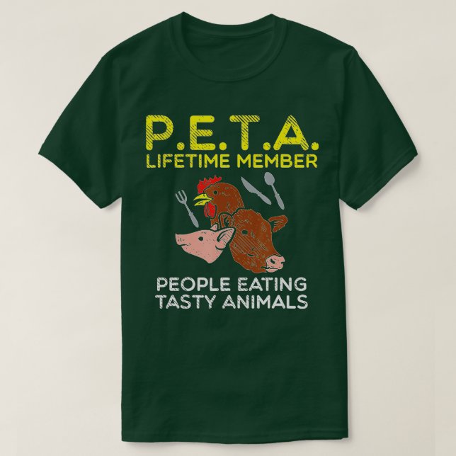 Meateater Barbeque Personer som äter tuggben Peta T Shirt (Design framsida)