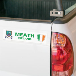 Meath Ireland Vapensköld och Irish Flagga Bumper S Bildekal
