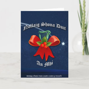 Meath Irish jul Card - Nollaig Shona Duit Helgkort