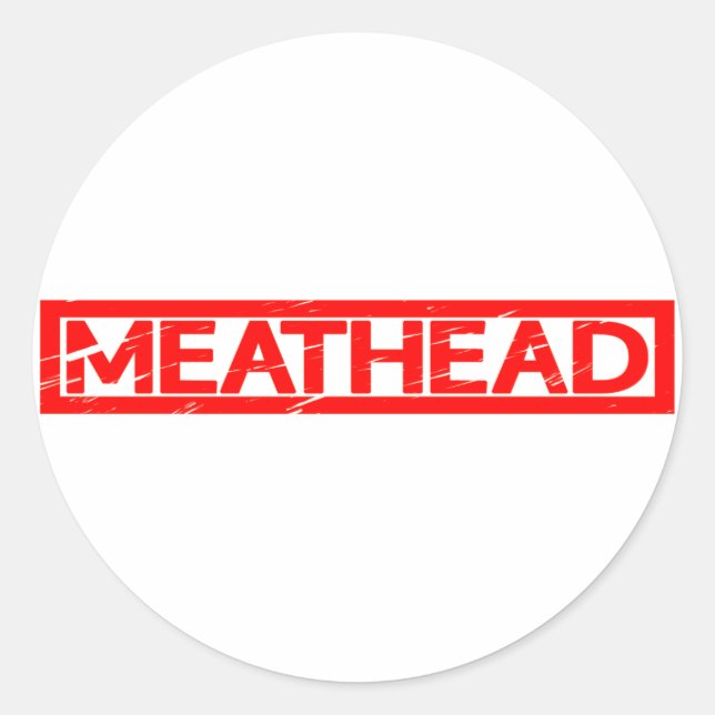 Meathead Frimärke Runt Klistermärke (Framsida)