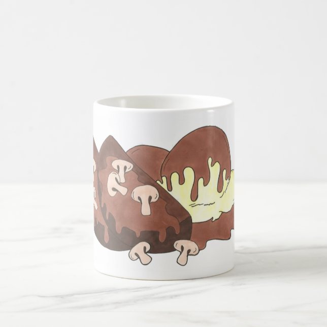 Meatloaf Kött Loaf Potatis Mushroom Gravy Foodie Kaffemugg (Center)