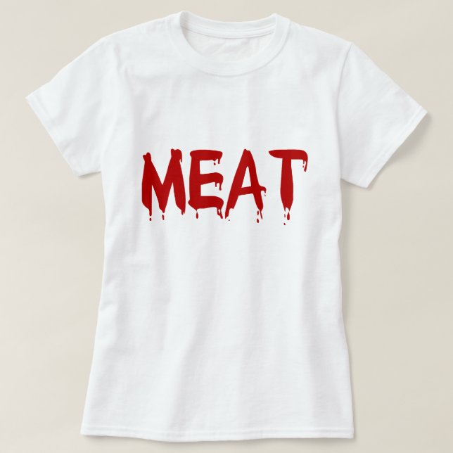 Meaty kött älskar jag blod för ko för get för tee (Design framsida)
