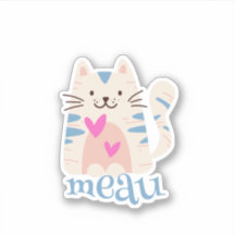Meau I Kärlek Cats Sticker