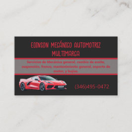 Mecánico Automotriz Tarjetas Rojo Negro Visitkort