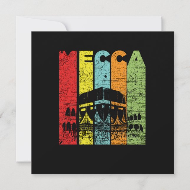 Mecca Hajj Muslim Islam Allah Mosque Quran Gift Inbjudningar (Framsida)