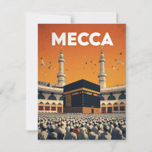 Mecca Hajj Pilgrimage Islamic Vykort