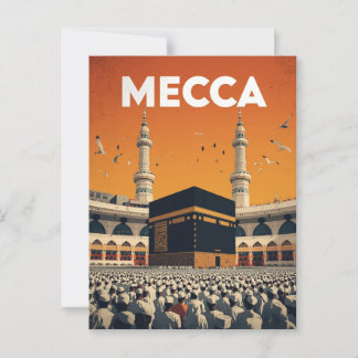 Mecca Hajj Pilgrimage Islamic Vykort