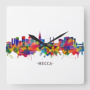 Mecca KSA Skyline Fyrkantig Klocka