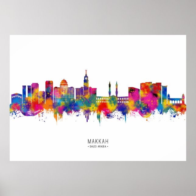 Mecca KSA Skyline Poster (Framsidan)