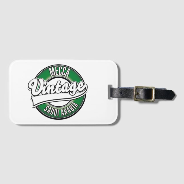 Mecca saudiarabien vintage logotyp bagagebricka (Framsida horisontal)