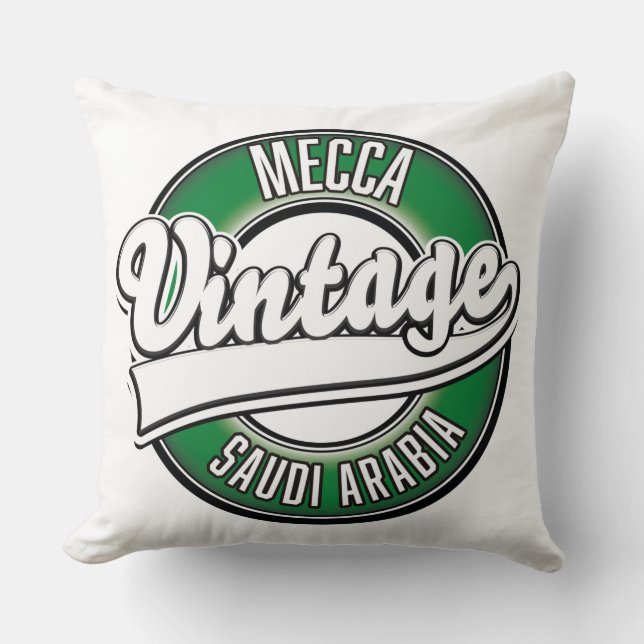 Mecca saudiarabien vintage logotyp kudde (Framsida)