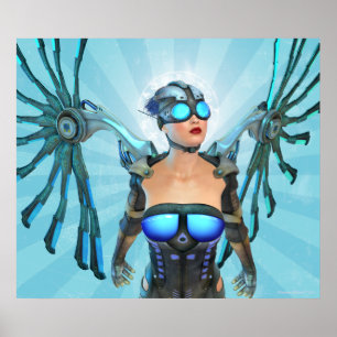 Mech Angel Surreal Art Poster