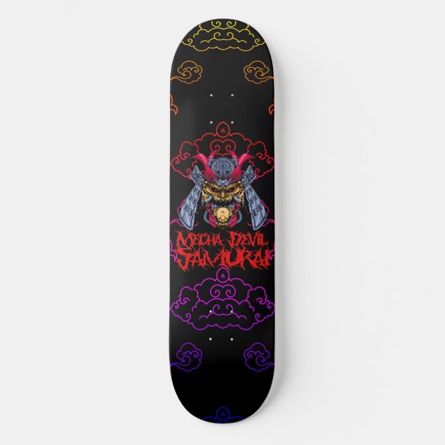 Mecha Djävulen Samurai Mini Skateboard Bräda 18,5 Cm (Framsida)
