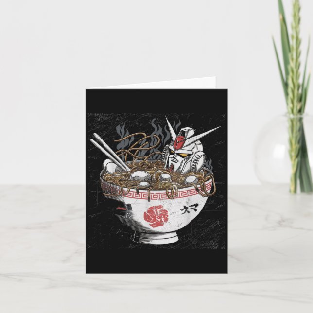 Mecha japansk mecha robot huvud anime konst Ukiyo- Kort (Framsida)