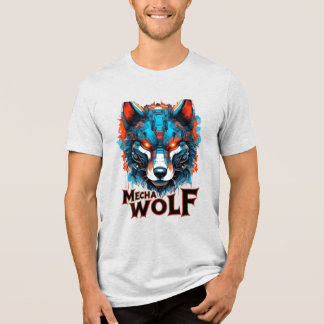 Mecha Wolf Grafisk Dubbeltryck T Shirt