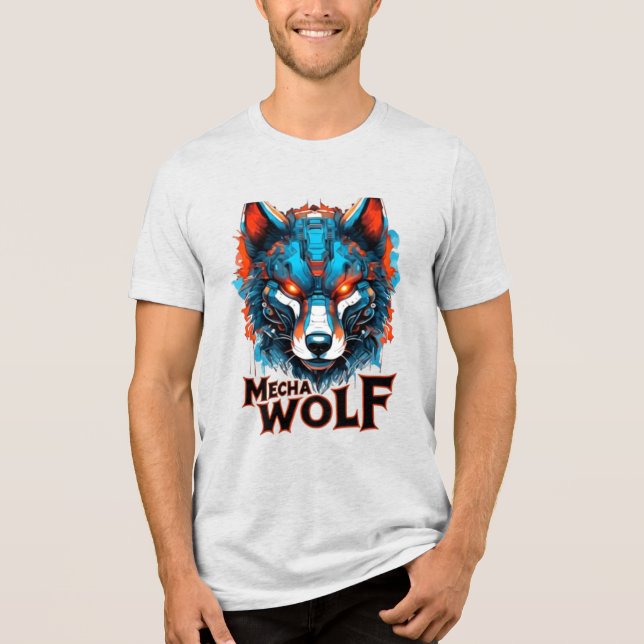 Mecha Wolf Graphic Double Print T Shirt (Framsida)