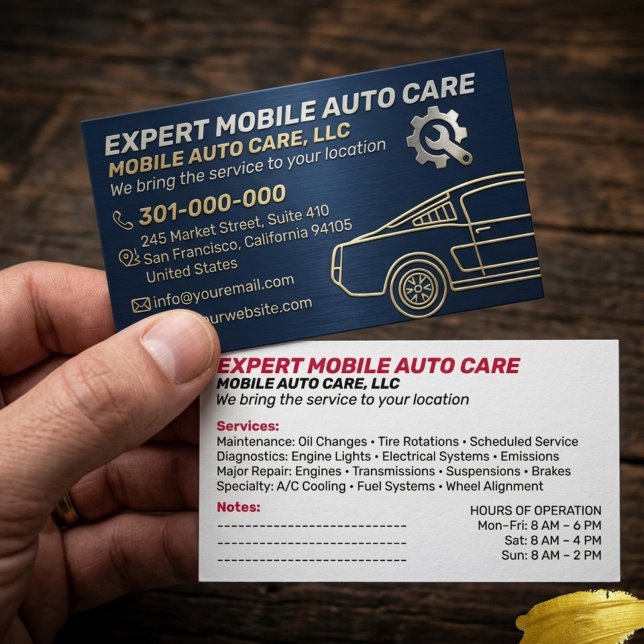 Mechani Service Auto Reparation & Bil AC Specialis Visitkort (Skapare uppladdad)