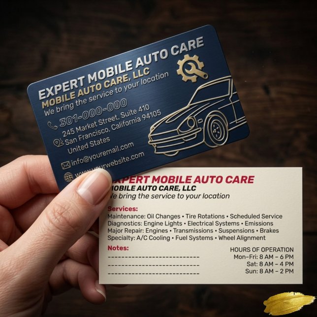 Mechani Service Auto Reparation & Bil AC Specialis Visitkort (Skapare uppladdad)