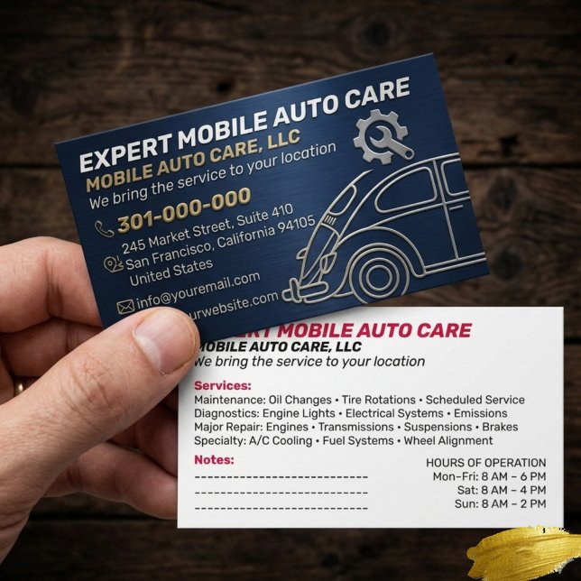 Mechani Service Auto Reparation & Bil AC Specialis Visitkort (Skapare uppladdad)