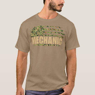 Mechanic American Flagga Camo T Shirt