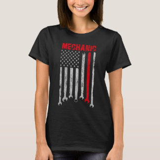 Mechanic American Flagga Shirt T Shirt