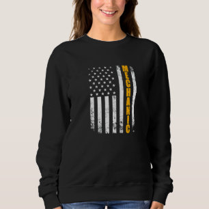 Mechanic American Flagga Usa Patriotic Proud Funny T Shirt