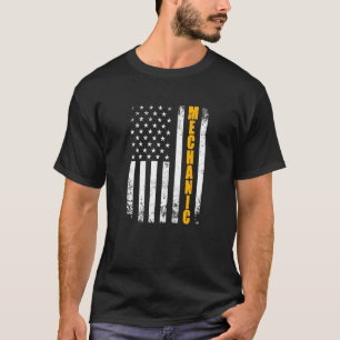 Mechanic American Flagga Usa Patriotic Proud Funny T Shirt
