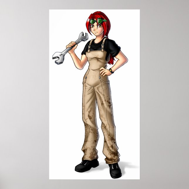 Mechanic Anime Girl Poster (Framsidan)