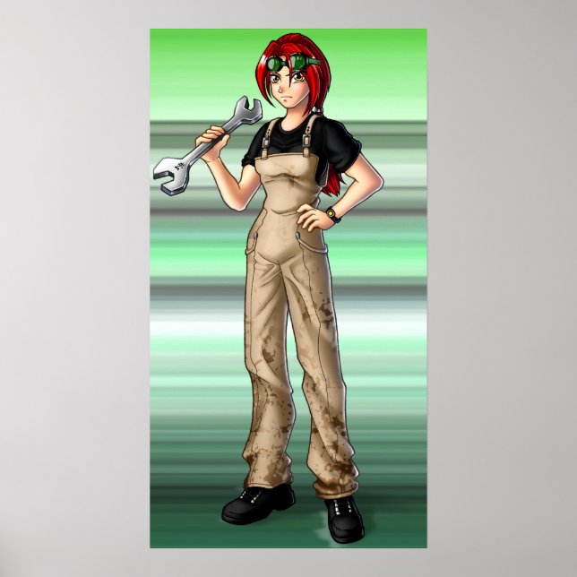 Mechanic Anime Girl Poster (Framsidan)