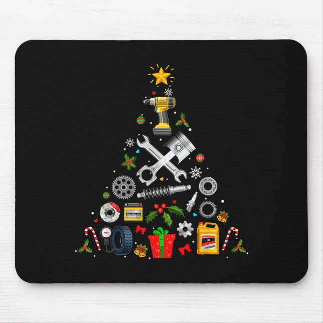 Mechanic Christmas Ornament Tree In Garage Car Mec Musmatta (Framsidan)
