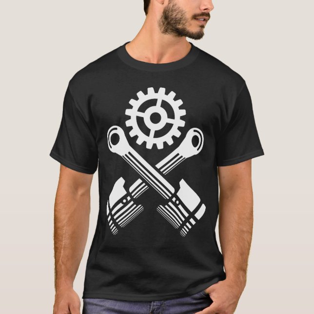 Mechanic engine pistons friend t shirt (Framsida)