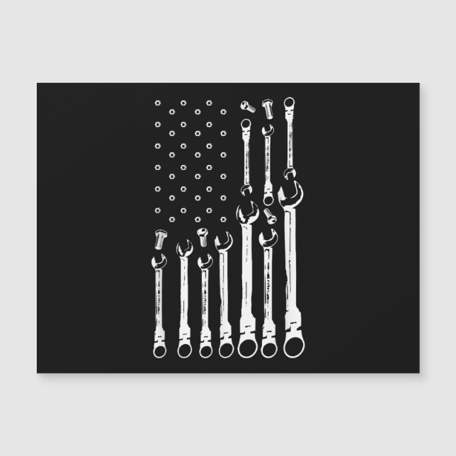 Mechanic Flagga American Patriotic Flagga Car Mech (Framsida)